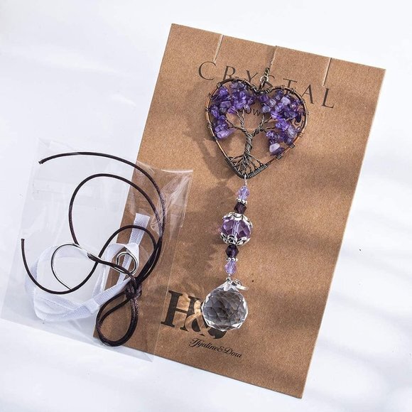 Sun Catcher Crystal Tree of Life Rainbow Maker Drops Hang for Window, Home Decor - Picture 7 of 8